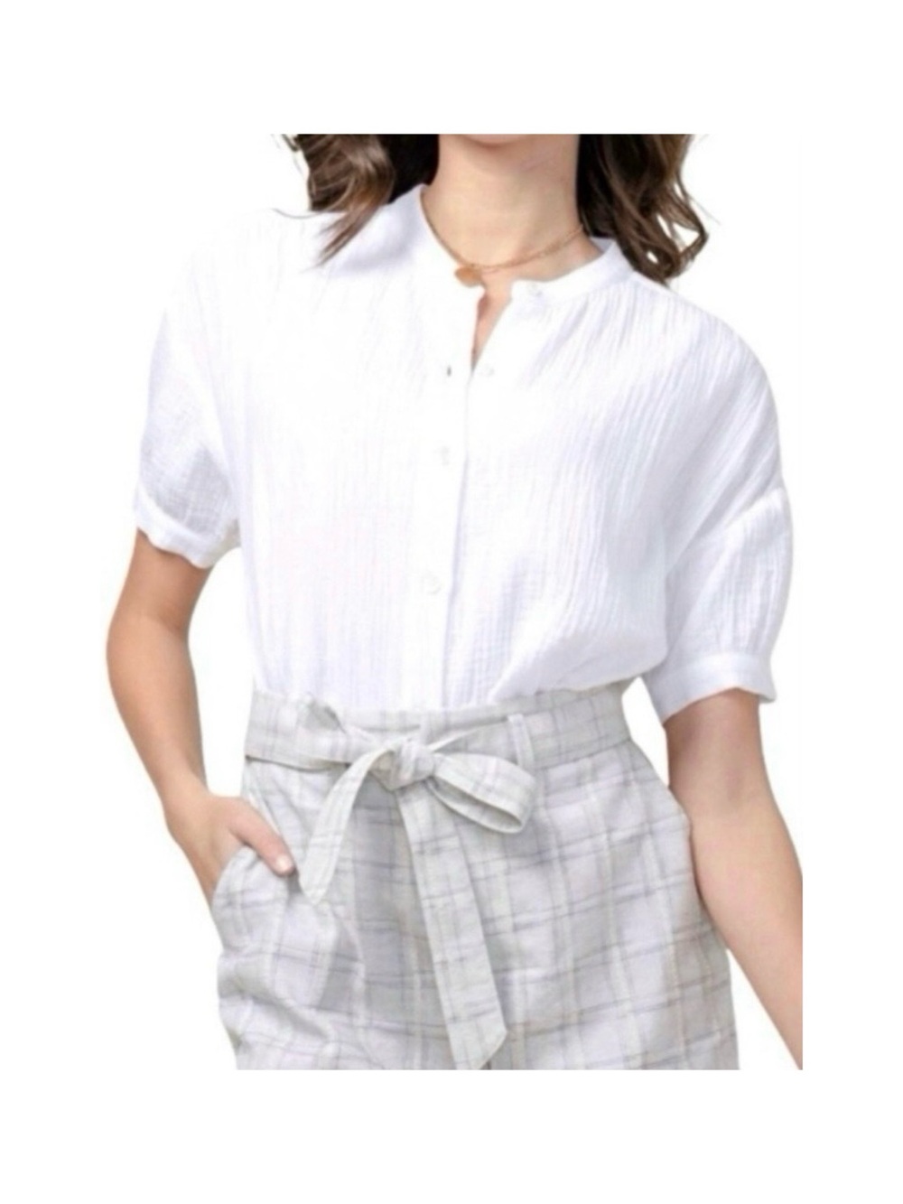 NEW! Greylin Olana Gauze Crinkle Blouse Luxury Top | M
